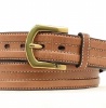 M and F Western Product N2710202 Men's Standard Belt in Brown Cow with Raised Edges